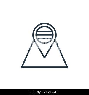 Vektorsymbol für die Kartenlokalisierung. Dünne Linie schwarze Karte Lokalisierungssymbol, flache Vektor einfache Element Illustration von editierbaren Karten und Flags Konz Stock Vektor