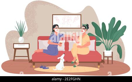 Spa-Tag zu Hause 2D-Vektor-Web-Banner, Poster Stock Vektor