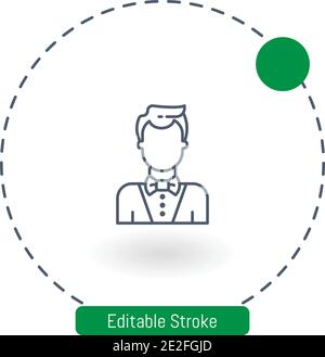 Croupier-Vektor-Symbol editierbare Konturumrisssymbole für Web und Mobil Stock Vektor