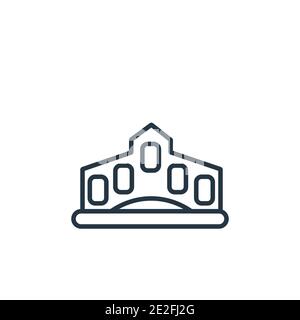 Rialto Brücke Kontur Vektor-Symbol. Dünne Linie schwarz rialto Brücke Symbol, flache Vektor einfache Element Illustration von editierbaren Gebäuden Konzept zu isolieren Stock Vektor