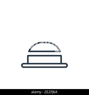 Symbol für den Bowler-Umriss. Dünne Linie schwarz Bowler Symbol, flache Vektor einfache Element Illustration von editierbaren Kleidung Konzept isoliert Schlaganfall auf whit Stock Vektor