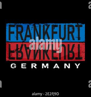 Frankfurt am Main Vektorschriftzug in deutscher Sprache, es ist deutscher Name von Frankfurt am Main. Deutscher Name und Stadt Schreibweise. Reisekonzept. Stock Vektor