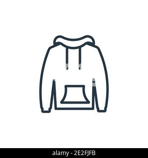Vektorsymbol für Sweatshirt-Umrisse. Dünne Linie schwarz Sweatshirt Symbol, flache Vektor einfache Element Illustration von editierbaren Kleidung Konzept isoliert auf whi Stock Vektor