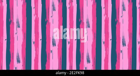 Nahtloses Originalmuster. Langer, farbiger Streifen. Vektor abstrakte Handzeichnung mit Streifen von Acrylfarben und Pinsel Stock Vektor