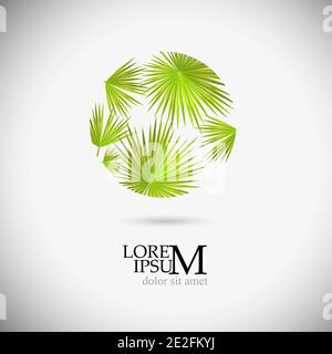 Palm Tree-Objekt. Vektorgrafik . Logo auf der Handfläche. Stock Vektor