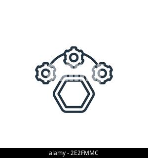 Symbol für den Vektor der polygonalen Diagrammkontur. Dünne Linie schwarzes polygonales Diagramm Symbol, flache Vektor einfache Element Illustration von editierbaren Analytics Konzept iso Stock Vektor