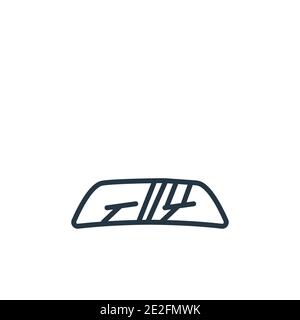Vektorsymbol für die Kontur der Fahrzeugscheibe. Dünne Linie schwarz Auto Windschutzscheibe Symbol, flache Vektor einfache Element Illustration aus editierbaren Autoteilen Konzept isola Stock Vektor