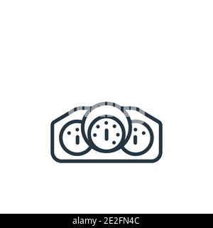 Vektorsymbol für den Fahrzeugübersichtspunkt. Dünne Linie schwarzes Auto Armaturenbrett Symbol, flache Vektor einfache Element Illustration von editierbaren Autoteilen Konzept zu isolieren Stock Vektor