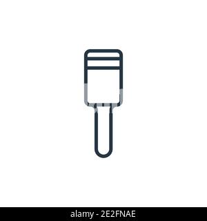 Vektorsymbol für den schrägen Haarbürstenumriss. Dünne Linie schwarz geneigt Haarbürste Symbol, flache Vektor einfache Element Illustration aus editierbaren Beauty-Konzept Stock Vektor