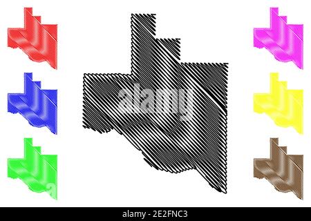 Warren County, Missouri (U.S.-County, Vereinigte Staaten von Amerika, USA, U.S., US) Karte Vektor Illustration, Scribble Skizze Warren Karte Stock Vektor