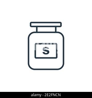 Vektorsymbol für Lösungsmittelumrisse. Dünne Linie schwarzes Lösungsmittel-Symbol, flacher Vektor einfache Elementdarstellung aus editierbarem Reinigungskonzept isoliert auf weißem BA Stock Vektor