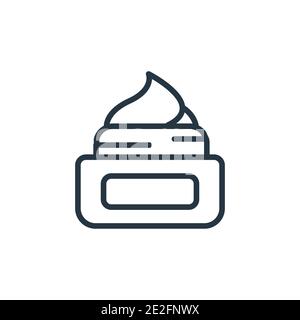Vektorsymbol für Feuchtigkeitscreme. Dünne Linie schwarz Feuchtigkeitscreme Symbol, flache Vektor einfache Element Illustration von editierbaren Beauty-Konzept isoliert auf wh Stock Vektor