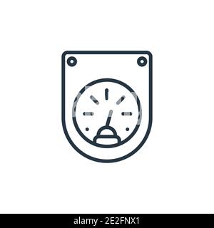 Auto Amperemeter Umriss Vektor-Symbol. Dünne Linie schwarz Auto Amperemeter Symbol, flache Vektor einfache Element Illustration von editierbaren Autoteilen Konzept isoliert auf Stock Vektor