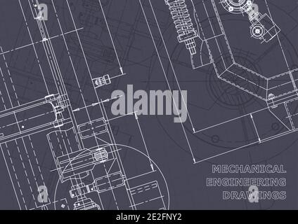 Blaupause. Vektorzeichnungen. Mechanische Instrumentenherstellung. Technisch Stock Vektor