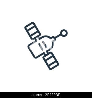 Vektorsymbol für den Umriss des Raummoduls. Dünne Linie schwarzen Raum-Modul-Symbol, flache Vektor einfache Element Illustration aus editierbaren Astronomie-Konzept isoliert Stock Vektor