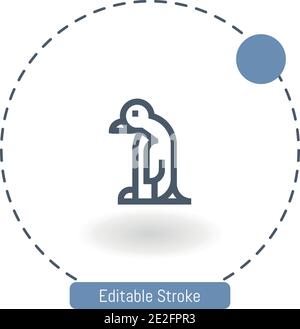 pinguin-Vektor-Symbol editierbare Konturumrisssymbole für Web und Mobil Stock Vektor