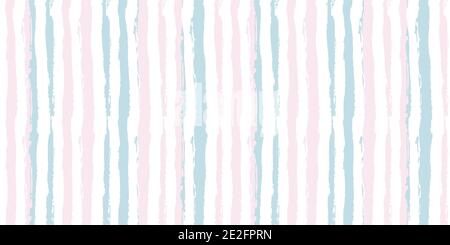 Nahtloses Originalmuster. Langer, farbiger Streifen. Vektor abstrakte Handzeichnung mit Streifen von Acrylfarben und Pinsel Stock Vektor
