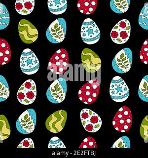 Festliche Textilien. Nahtloses Muster, Hintergrund. Frohe Ostern. Blaue Palette Stock Vektor