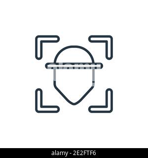 Vektorsymbol für die Gesichtserkennung. Dünne Linie schwarz Gesichtserkennung Symbol, flache Vektor einfache Element Illustration von bearbeitbaren künstlichen inte Stock Vektor