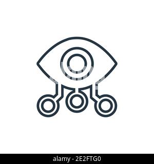 Bionic Eye Outline Vektorsymbol. Dünne Linie schwarz bionische Auge Symbol, flache Vektor einfache Element Illustration aus bearbeitbaren künstlichen Intelegenz und fut Stock Vektor