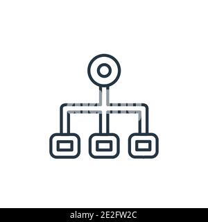 Symbol für Strukturdarstellung der Hierarchie. Dünne Linie schwarz Hierarchie Struktur Symbol, flache Vektor einfache Element Illustration von editierbaren Business conc Stock Vektor