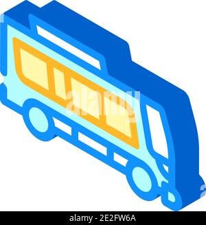 Elektrobus öffentlichen Nahverkehr isometrische Symbol Vektor Illustration Stock Vektor