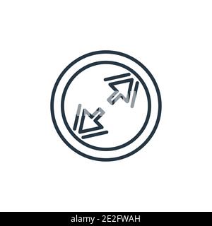 Zoom-Richtungen Umrissvektor-Symbol. Dünne Linie schwarz Zoom Richtungen Symbol, flache Vektor einfache Element Illustration aus editierbaren Pfeilen Konzept Isolat Stock Vektor