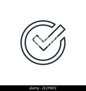 Symbol für Umrissvektor bestätigen. Dünne Linie schwarz bestätigen Symbol, flache Vektor einfache Element Illustration aus editierbaren Pfeilen Konzept isoliert auf weißem Rücken Stock Vektor