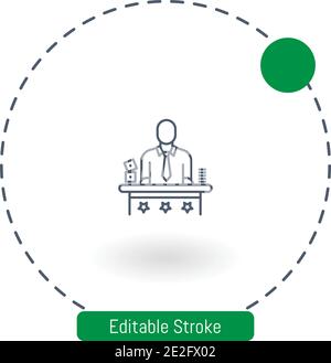 Croupier-Vektor-Symbol editierbare Konturumrisssymbole für Web und Mobil Stock Vektor