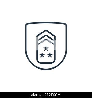 Vektorsymbol „Lieutenant Outline“. Dünne Linie schwarz Leutnant Symbol, flache Vektor einfache Element Illustration aus editierbaren Armee Konzept isoliert auf weiß Stock Vektor