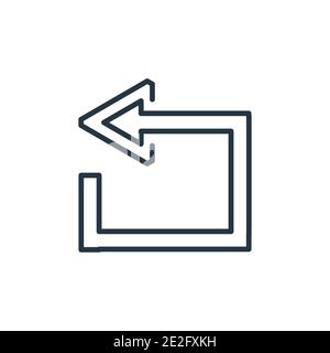 Symbol für den Spin-Umrissvektor. Dünne Linie schwarz Spin-Symbol, flache Vektor einfache Element Illustration aus editierbaren Pfeilen Konzept isoliert auf weißem Hintergrund Stock Vektor