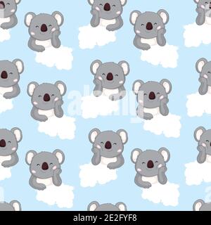 Koala Bärenmuster. Vektor mit nahtlosem Muster. Stock Vektor