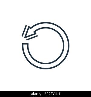 Symbol für den Wiederholungsvektor. Dünne Linie schwarz wiederholen Symbol, flache Vektor einfache Element Illustration aus editierbaren Pfeilen Konzept isoliert auf weißem Hintergrund Stock Vektor