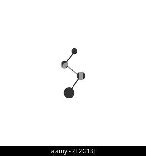 Protein einfaches Symbol. Molekül Zeichen. Chemische Formel des Skeletts. Diät-Symbol. Vektorgrafik isoliert auf Weiß Stock Vektor