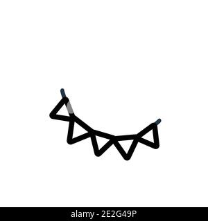 Vektorsymbol für Geburtstagsflagge. Dünne Linie schwarz Geburtstag Flagge Symbol, flache Vektor einfache Element Illustration von editierbaren Geburtstag und Party concep Stock Vektor