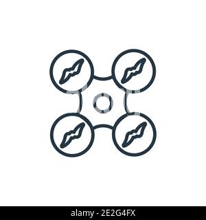 Symbol für den Drohnenumriss. Dünne Linie schwarze Drohne Symbol, flache Vektor einfache Element Illustration von editierbaren künstlichen Intelligenz Konzept isoliert Stock Vektor