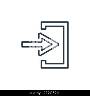 Symbol für linken Umrissvektor eingeben. Dünne Linie schwarz Enter links Symbol, flache Vektor einfache Element Illustration aus editierbaren Pfeilen Konzept isoliert auf whit Stock Vektor