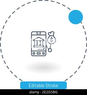 Großbild Symbol editierbare Konturumrisssymbole für Web und Mobil Stock Vektor