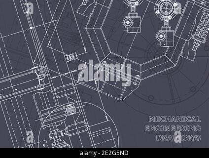 Blaupause. Vektorzeichnungen. Mechanische Instrumentenherstellung Stock Vektor