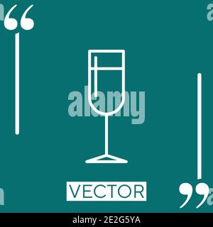 Glas Weißwein Lineare Ikone. Bearbeitbare Konturlinie Stock Vektor