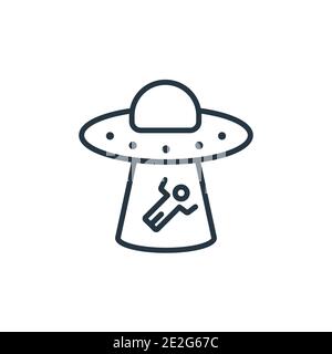 Vektorsymbol für die Abduktionslinie. Dünne Linie schwarz Abduktions-Symbol, flache Vektor einfache Element Illustration aus editierbaren Astronomie-Konzept isoliert auf whi Stock Vektor