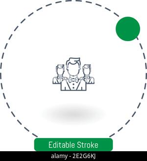 Croupier-Vektor-Symbol editierbare Konturumrisssymbole für Web und Mobil Stock Vektor