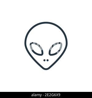 Vektorsymbol für die Kontur des extraterrestialen Kopfes. Dünne Linie schwarz extraterrestial Kopf Symbol, flache Vektor einfache Element Illustration aus bearbeitbarer Astronomie c Stock Vektor