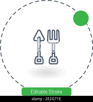 Farming Tools Vektorsymbol bearbeitbare Konturumrisssymbole für Web Und mobil Stock Vektor