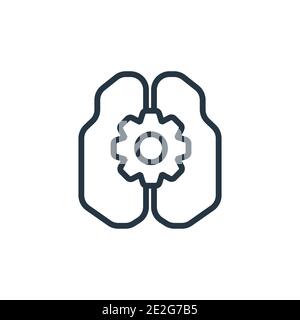 Vektorsymbol für Lernumrisse. Dünne Linie schwarz Teaching Icon, flache Vektor einfache Element Illustration aus editierbaren künstliche Intelligenz Konzept iso Stock Vektor