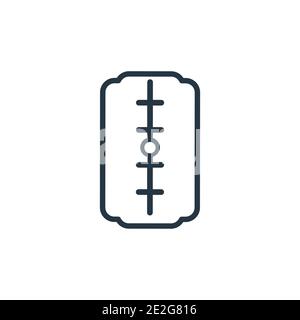 Großes Rasiermesser Klinge Umriss Vektor-Symbol. Dünne Linie schwarz große Rasierklinge Symbol, flache Vektor einfache Element Illustration aus editierbaren Beauty-Konzept Isolat Stock Vektor