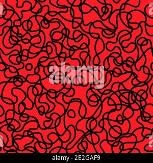 Abstrakt nahtlose Muster Hintergrund von handgefertigten geschwungenen Linien für Stoff-Design Stock Vektor