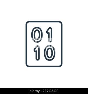 Symbol für binäre Umrissvektoren. Dünne Linie schwarzes binäres Symbol, flacher Vektor Einfache Elementdarstellung aus editierbarem Konzept der künstlichen Intelligenz isolieren Stock Vektor