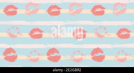 Nahtloses Originalmuster. Langer, farbiger Streifen. Vektor abstrakte Handzeichnung mit Streifen von Acrylfarben und Pinsel Stock Vektor