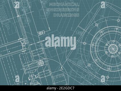 Abdeckung. Vektorzeichnungen. Mechanische Instrumentenherstellung. Technische abstrakte Hintergründe. Unternehmensidentität Stock Vektor